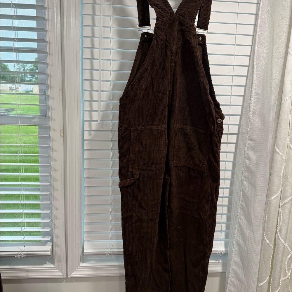 Women's Dark Brown Corduroy Overalls
